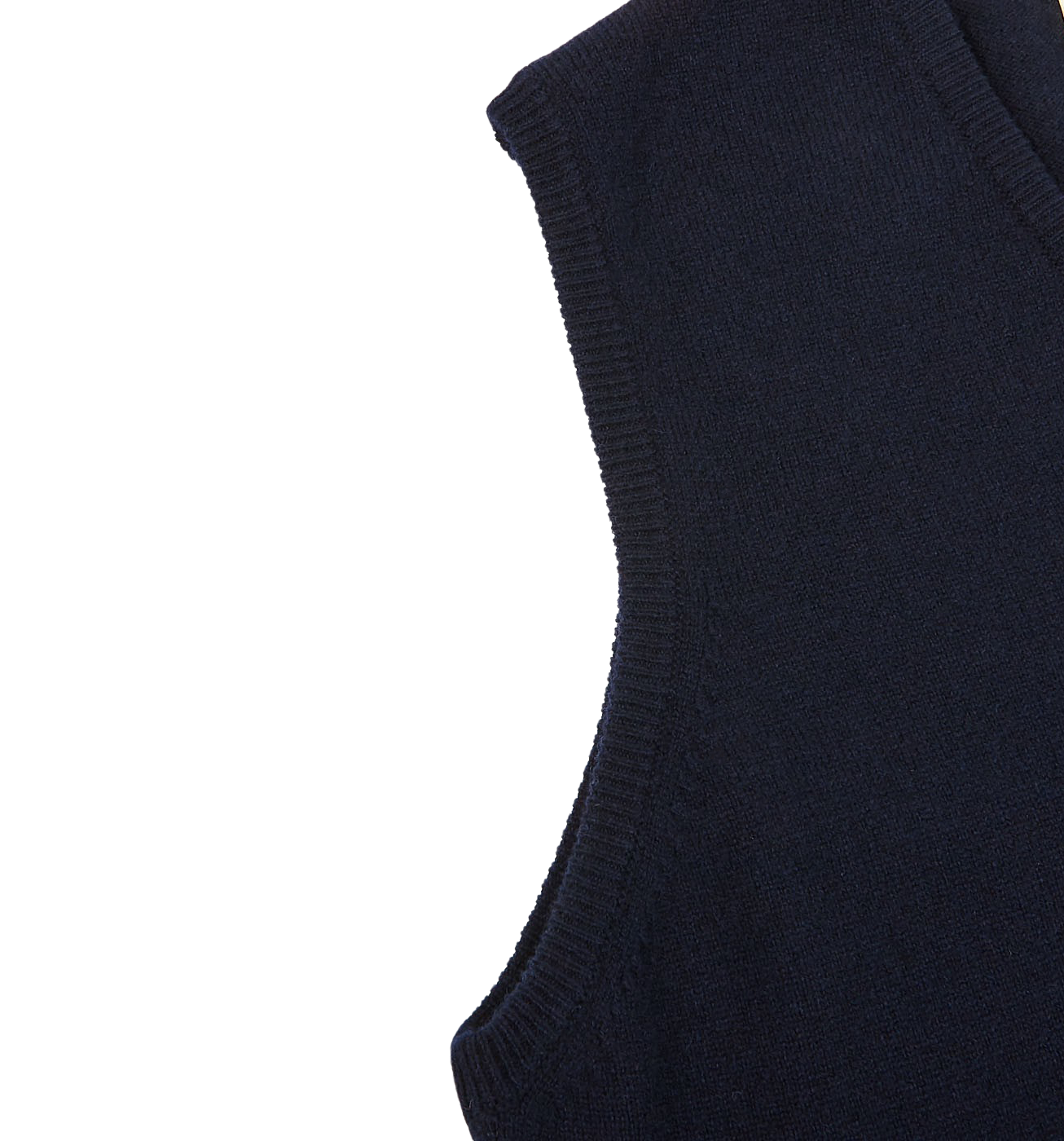 William Lockie Navy Blue Lambswool Slipover Cuff