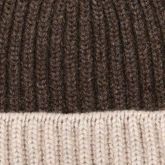 William Lockie Porcupine Two Tone Cashmere Ribbed Beanie Fabric