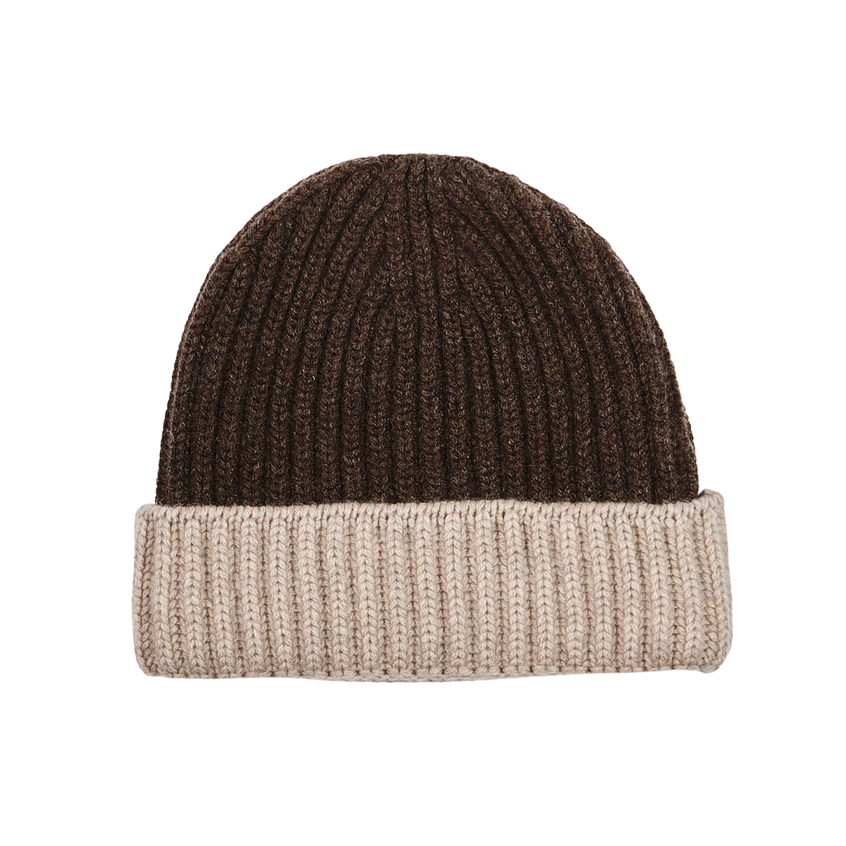 William Lockie Porcupine Two Tone Cashmere Ribbed Beanie Feature