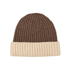 William Lockie Porcupine Two-Tone Cashmere Ribbed Beanie Feature