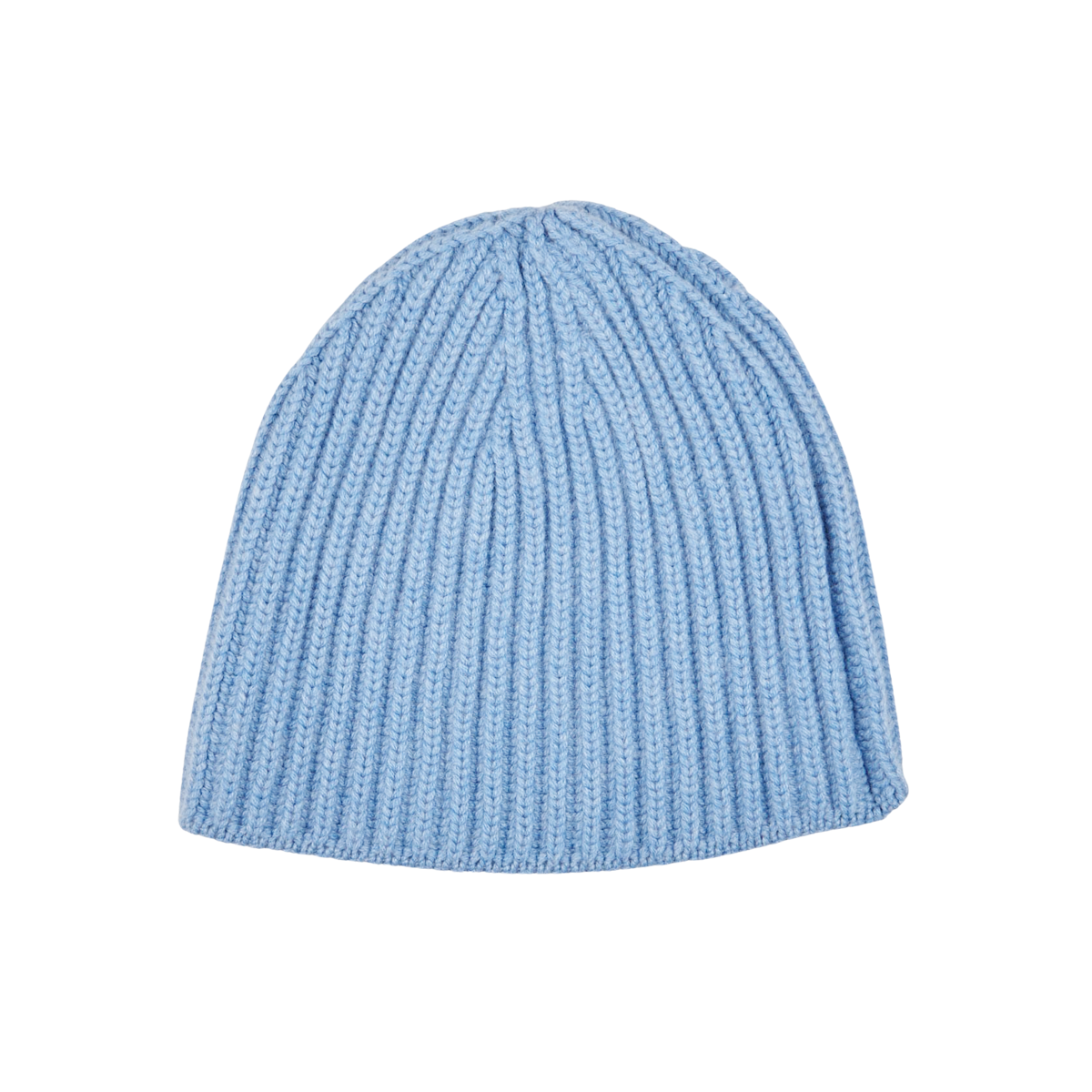 William Lockie Suez Blue Cashmere Ribbed Short Beanie Feature