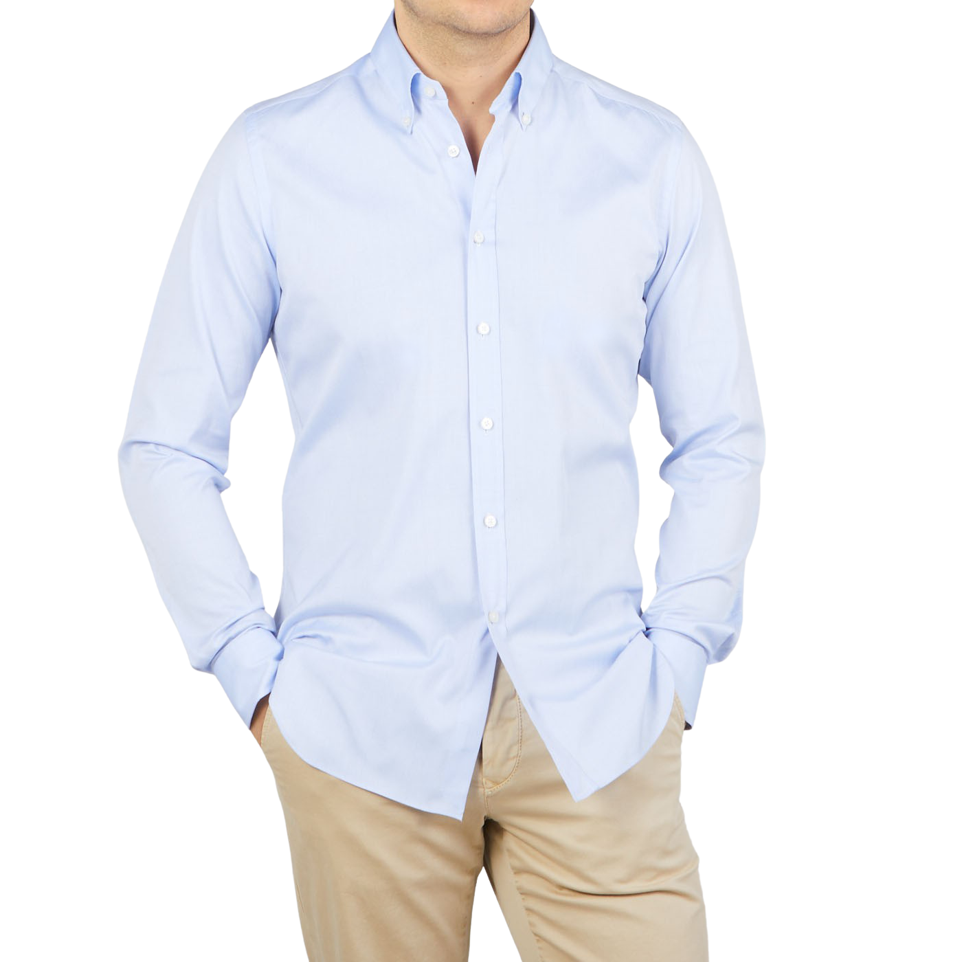 Xacus | Light Blue Fine Cotton Oxford BD Shirt – Baltzar