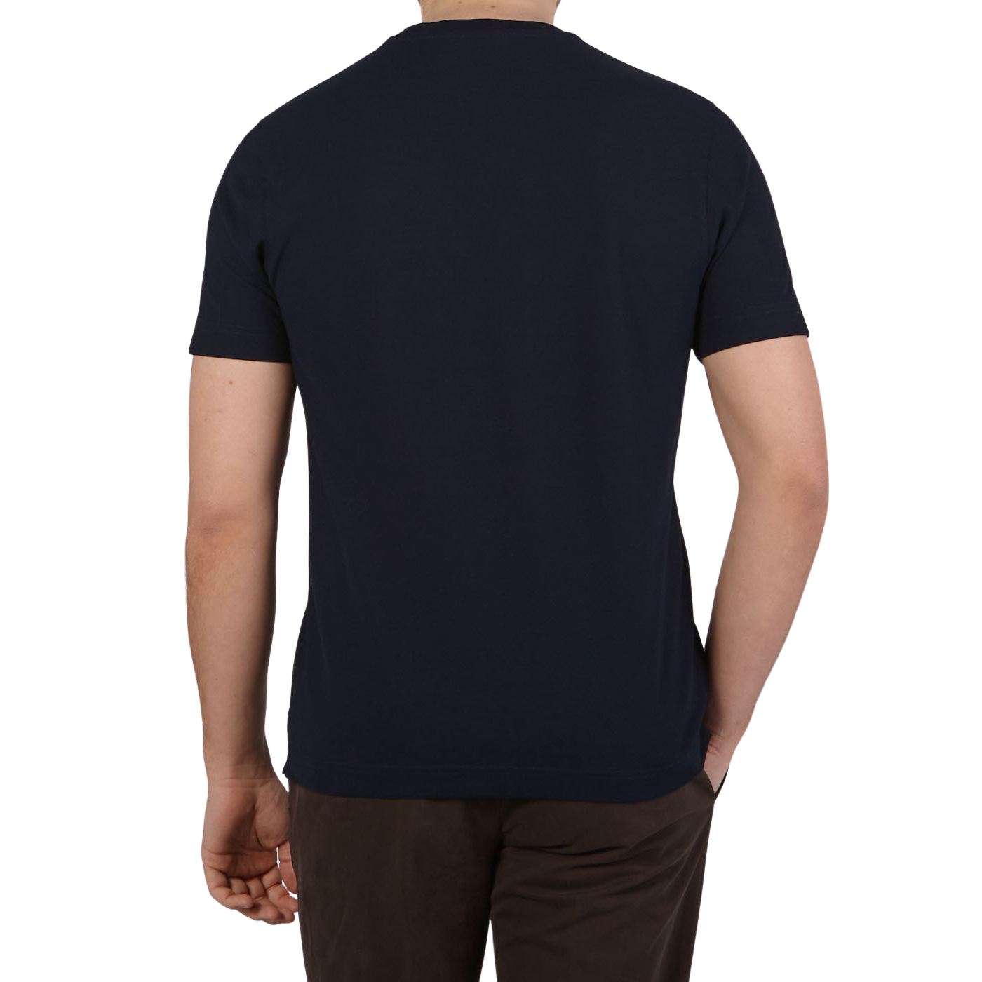 Zanone Navy Blue Ice Cotton T-Shirt Back