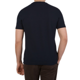 Zanone Navy Blue Ice Cotton T-Shirt Back