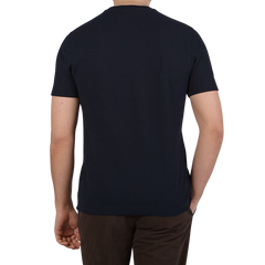 Zanone Navy Blue Ice Cotton T-Shirt Back