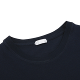 Zanone Navy Blue Ice Cotton T-Shirt Collar
