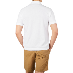 Zanone White Ice Cotton Polo Shirt Back
