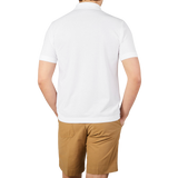 Zanone White Ice Cotton Polo Shirt Back