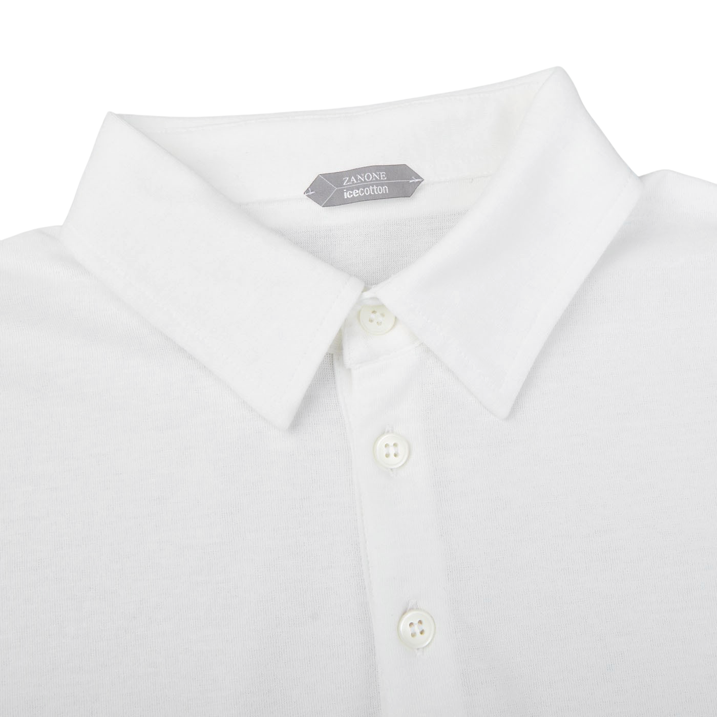 Zanone White Ice Cotton Polo Shirt Collar1